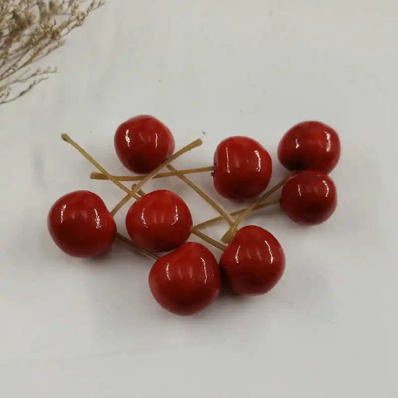 Red cherry 10. Unidades pacote DE Espuma Misturada Mini Simulacao DE Frutas e Legumes Artificiais Cozinha Brinquedos para As Criancas DE - Цвет: Red cherry