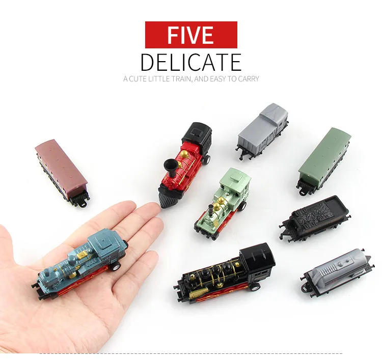 Паровоз комплект подвижного состава игрушки мини 4/5 шт Diecasts металлического сплава Классические игрушки для детей Обучающие Рождественский подарок