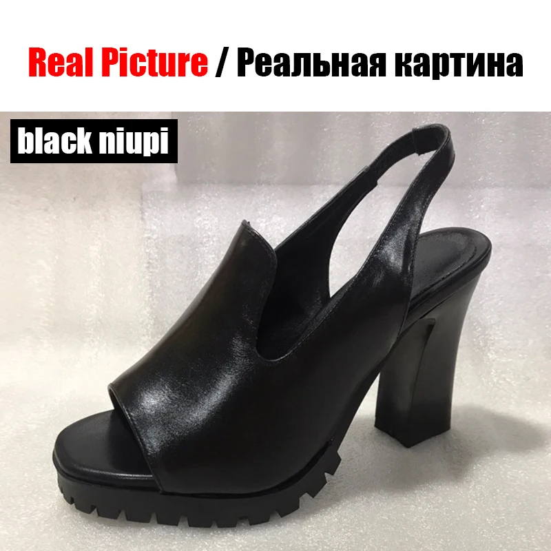 BONJOMARISA/; фирменный дизайн; Летние босоножки из натуральной кожи; женские босоножки из коровьей кожи на не сужающемся книзу высоком массивном каблуке; Размеры 33-40