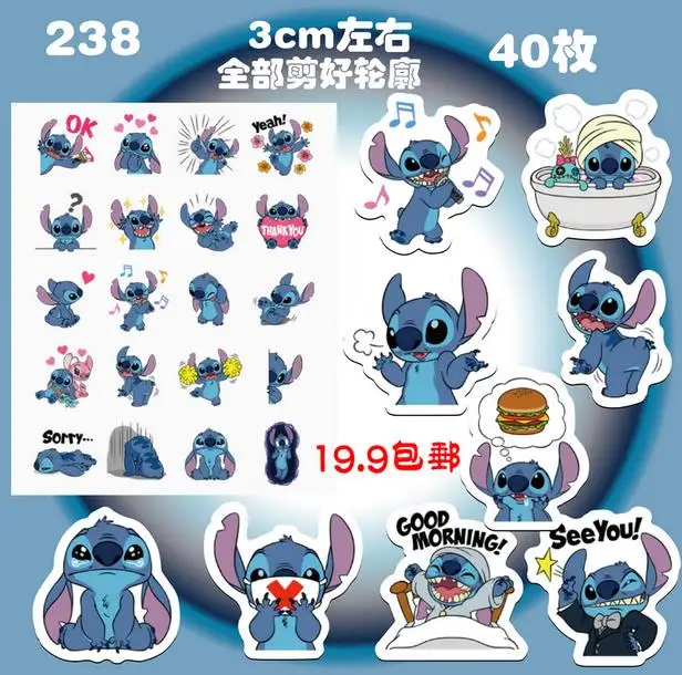 Бесплатная доставка 40 шт/1 Набор Lilo & Stitch kawaii канцелярские наклейки для