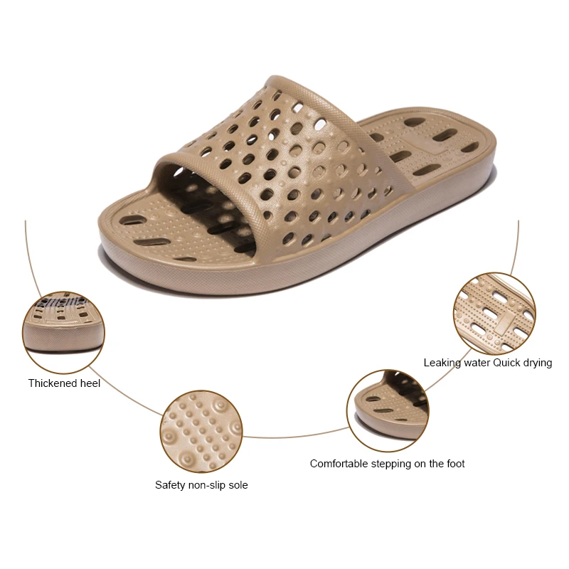 Женские домашние тапочки Нескользящая обувь для ванной Удобная дышащая