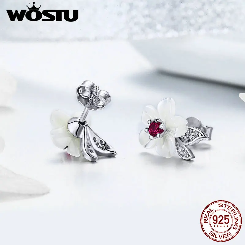 Женские серьги пусеты WOSTU элегантные маленькие из стерлингового серебра 925 пробы