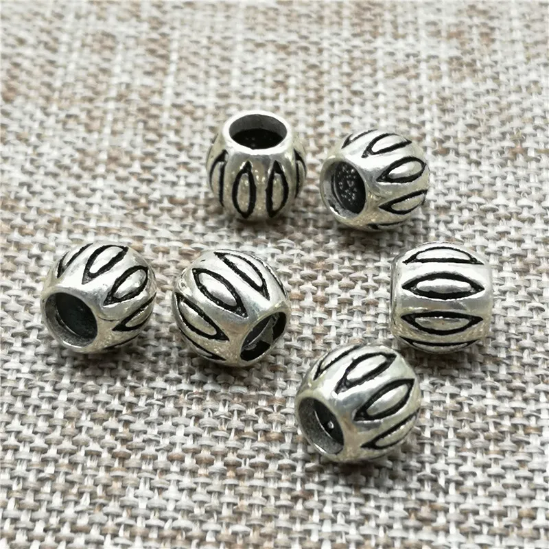 

925 Sterling Silver Large Hole Fire Beads Spacer for Bracelet