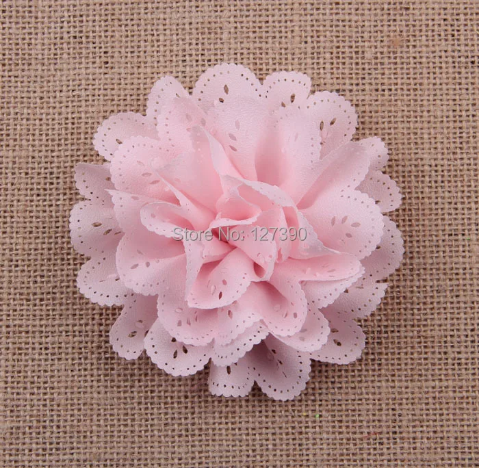 (120 шт./лот) 4 &quotИскусственный плоский задник ткань шифон цветок для платья Новые