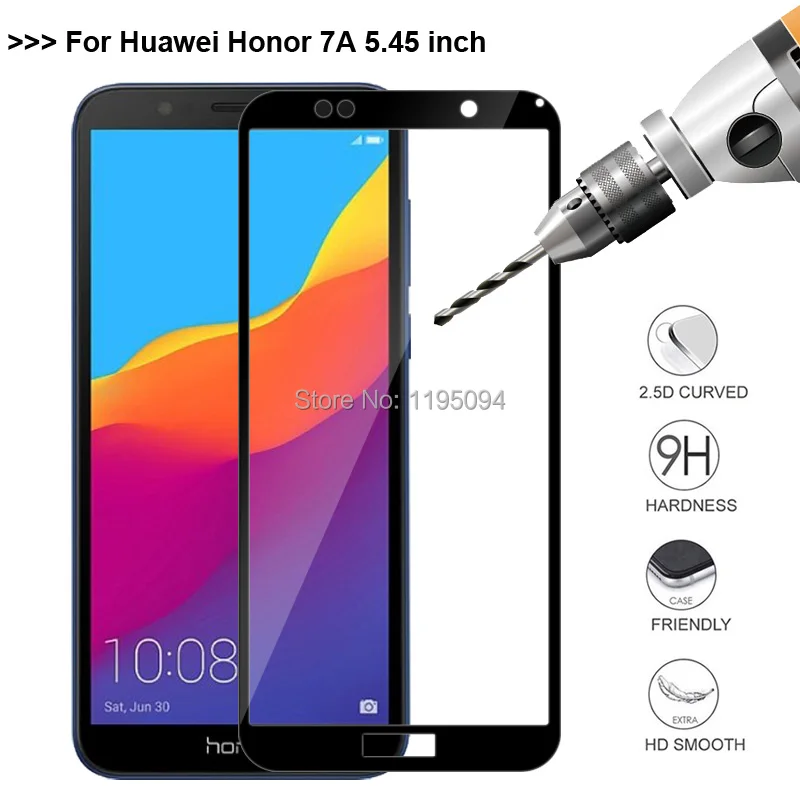 2.5D 9 H полное покрытие ультра тонкое закаленное стекло для huawei Honor 7A 7 A DUA L22 5 45