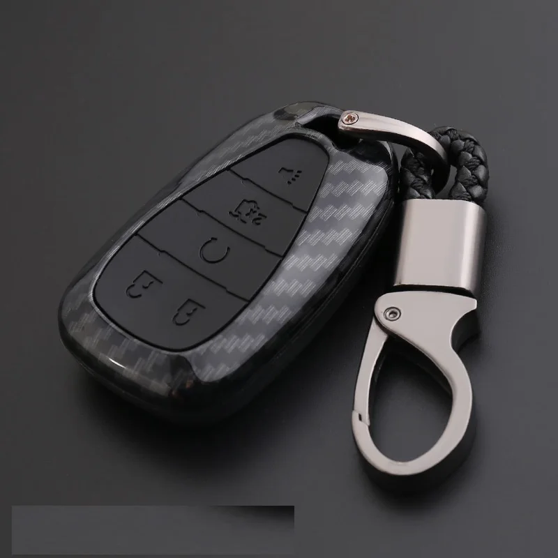E carbon Black Автомобильный держатель для ключей на сумку из углеродного волокна с принтом для CHEVROLET MALIBU EQUINOX CRUZE CAMARO аксессуары - Название цвета: E carbon Black