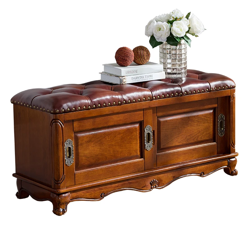 Американская обувь из цельного дерева скамейка обувной шкаф для хранения