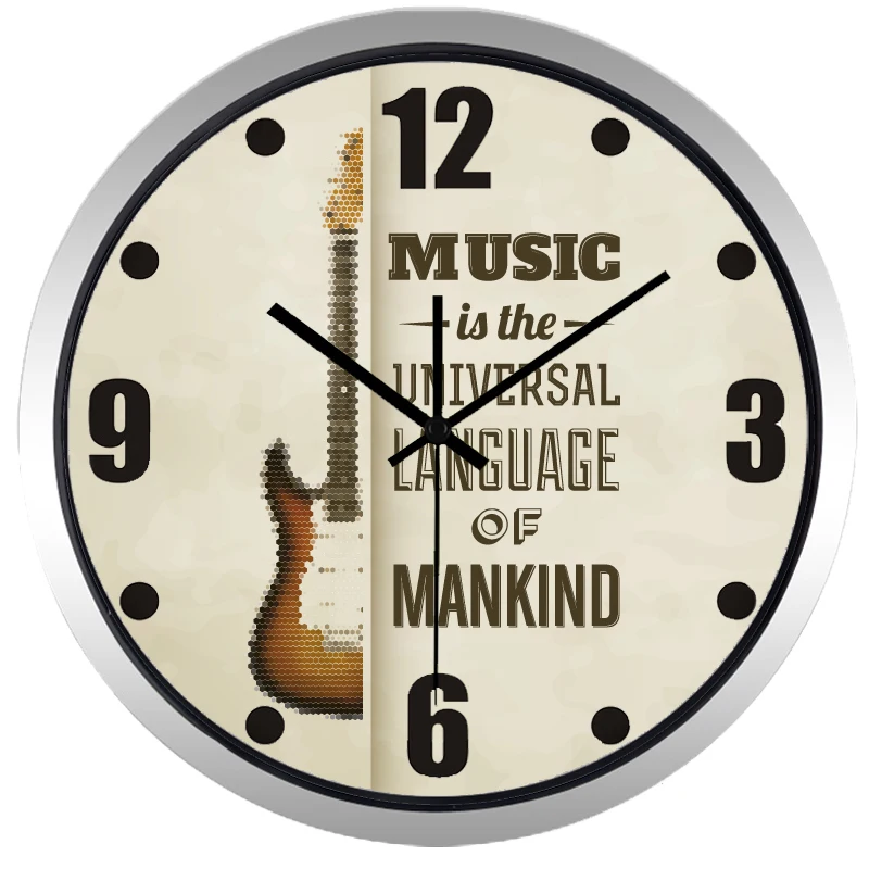 Простые брендовые дизайнерские настенные часы для музыкальной комнаты|brand wall