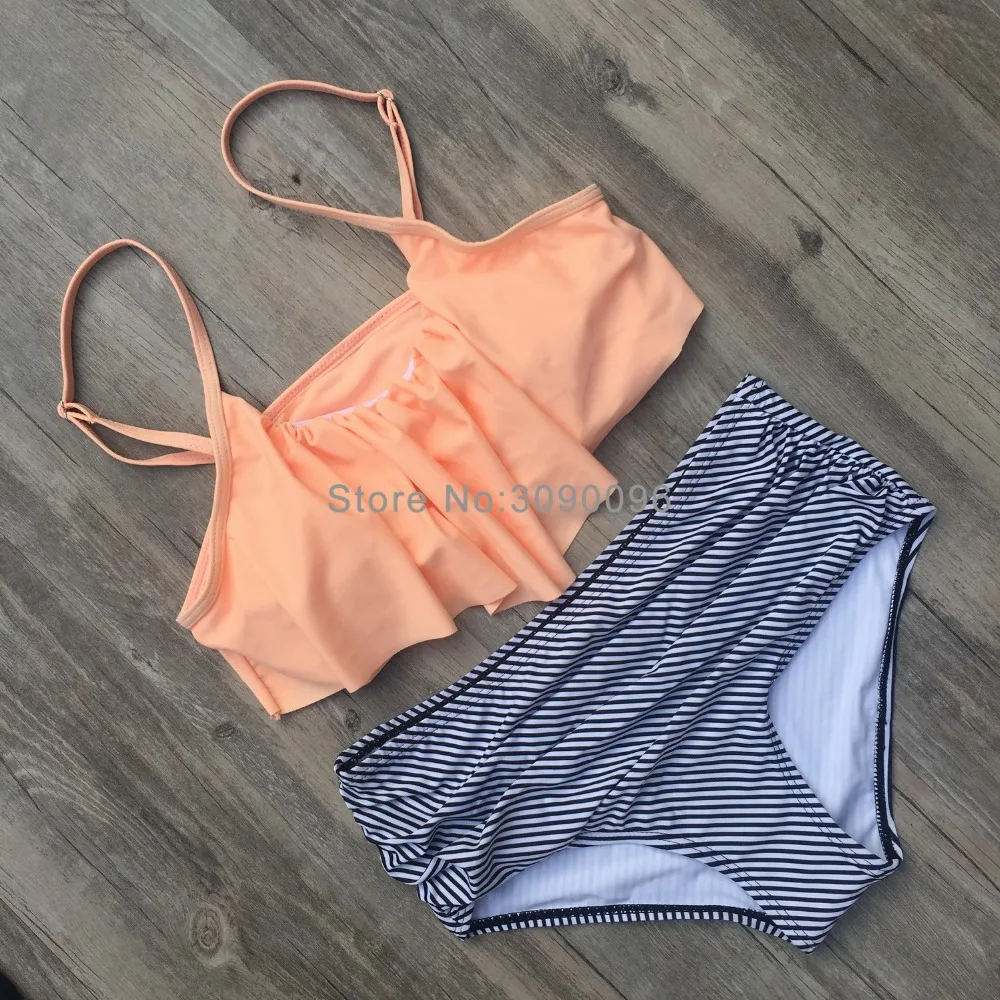 Бикини с высокой талией 2017 сексуальный купальный костюм женский пуш ап купальник
