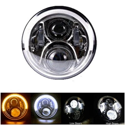 Chrome half halo 60w Yait 1 шт. 7 дюймов светодиодный светильник на голову с углом обзора глаз DRL Автомобильный светодиодный светильник 12 В для Jeep Wrangler Land Rover Defender 4x4 внедорожный - Цвет: Chrome half halo 60w