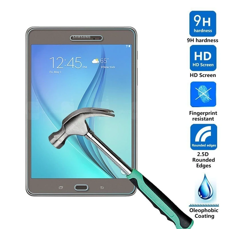 

50pcs/lot Free DHL Wholesale Tempered Glass For Samsung Galaxy Tab A 8.0 T350 T355 Film Clear Screen Protector 0.3MM
