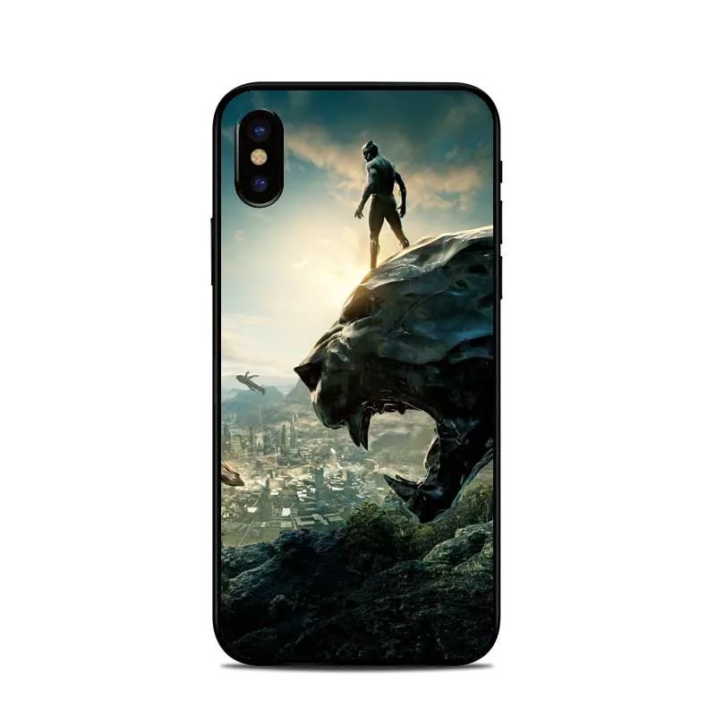 Комиксы marvel Черная пантера чехол для телефона iPhone X Капитан Америка мягкий ТПУ 5S 6