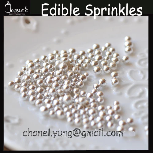 Бесплатная доставка 3 мм 30 г серебряных брызг сахарные шарики Помадка кекс