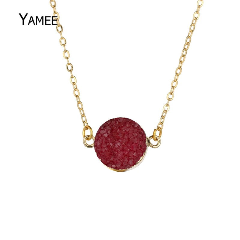 Ожерелье с подвеской из натурального драгоценного камня 11 цветов | Украшения и