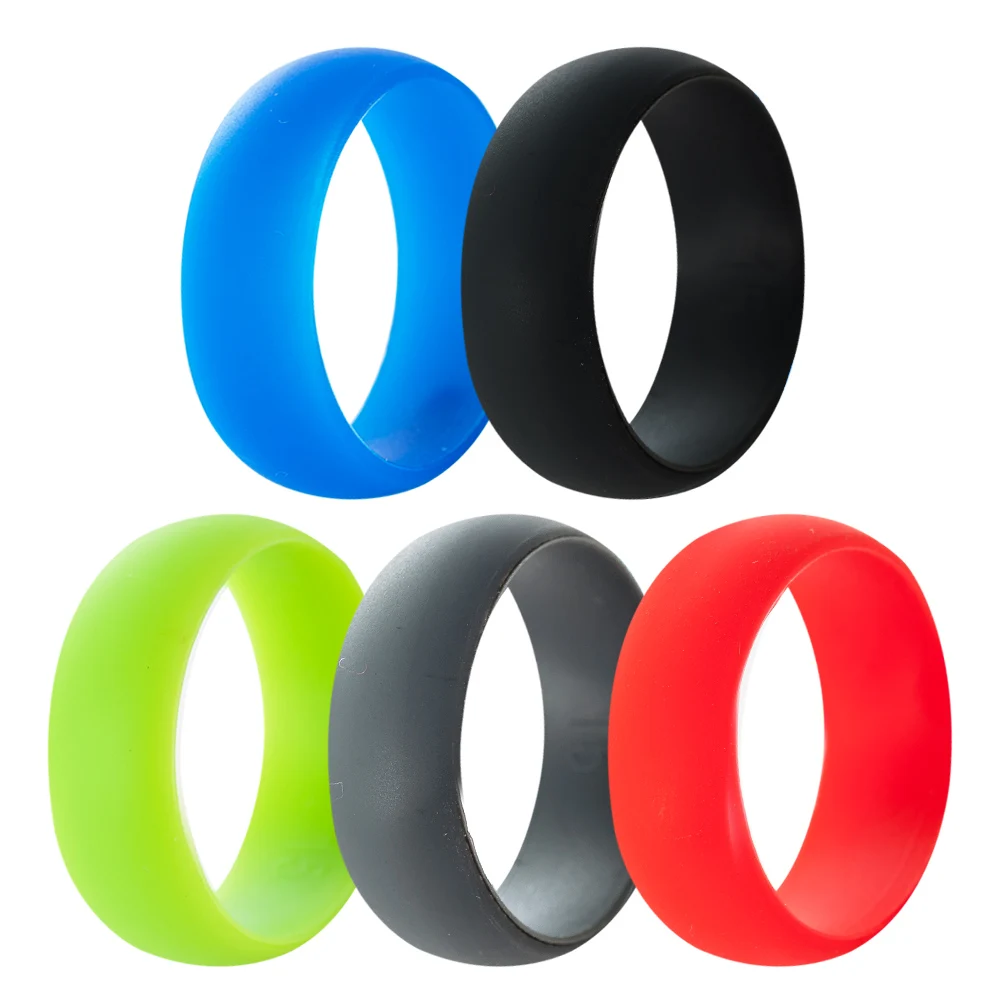 

Size 5-15 8MM Hypoallergenic Crossfit Silicone Rubber Flexible Ring Band Wedding Engagement Outdoor Sports Fan Anniversary Party