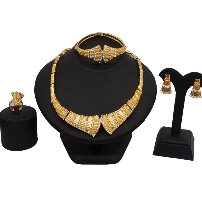 

24k gold plating wholesale jewelry sets african jewelry sets women big necklace