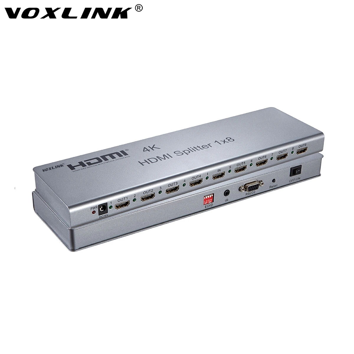 Voxlink 4 К 3D 1080 P HDMI Splitter 1x8 Порты и разъёмы Switcher С EDID RS232 HDCP ИК Дистанционное