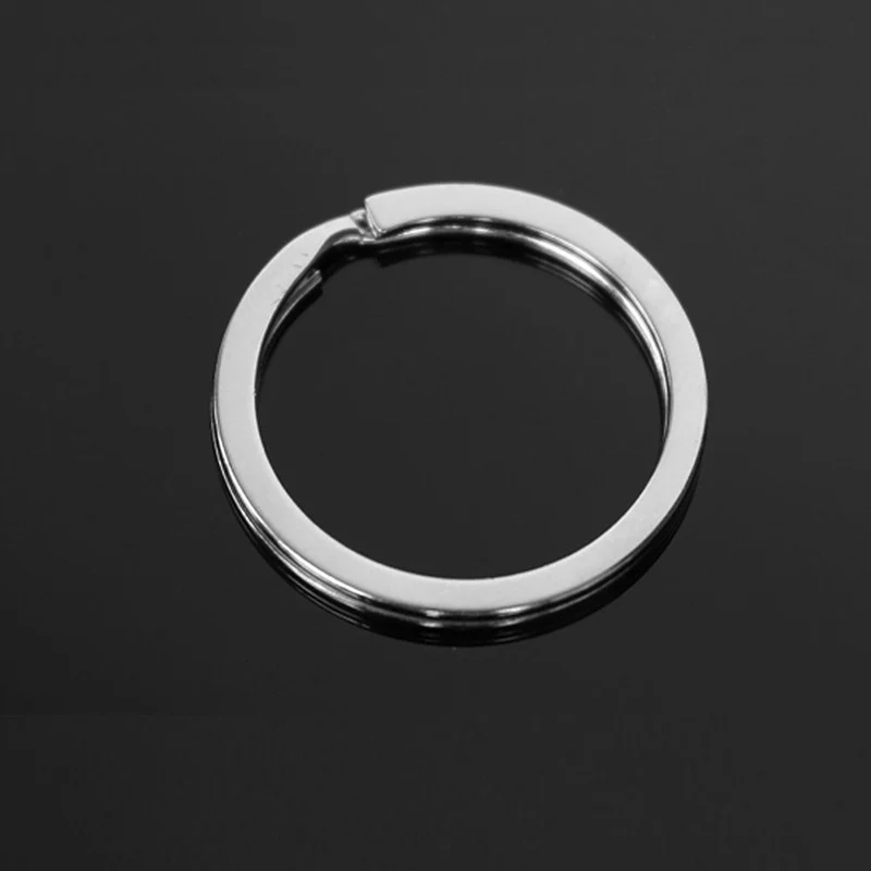 Оптовая продажа 100 шт серебряных стальных брелков держатель для ключей кольцо с