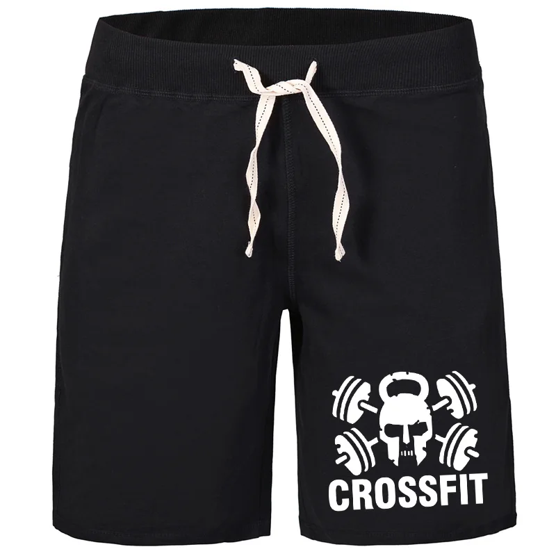 Гимнастические износостойкие шорты Crossfit с черепом в классическом стиле, дышащие, однотонные, из хлопка, лидер продаж, с карманами, штаны для бега