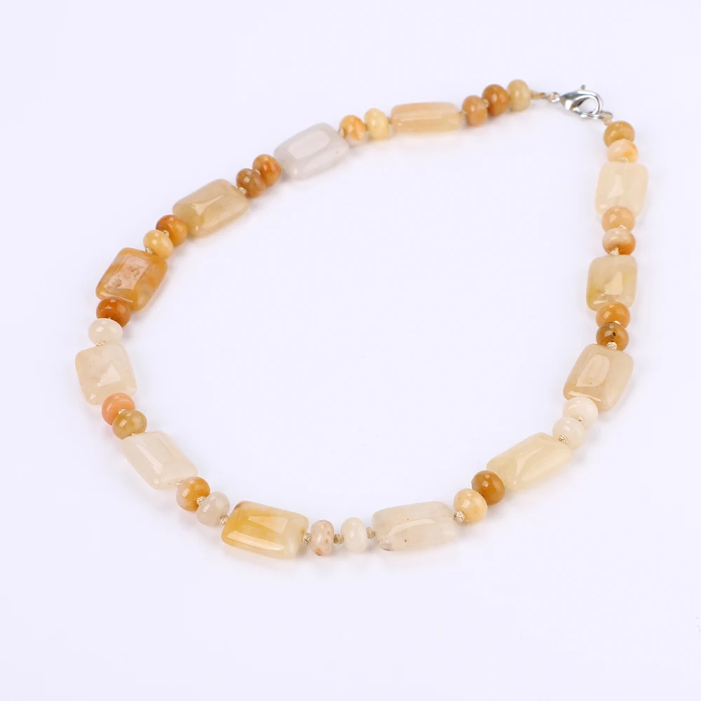 Юмбен топаз ожерелье мощность натуральный камень кристалл Квадрат Мужчины