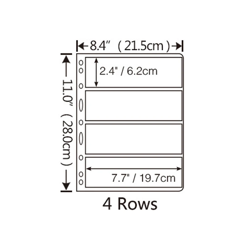 10 шт. прозрачные листы для почтовых штампов 4 ряда|stamp album sheet|postage stamp albumstamp |