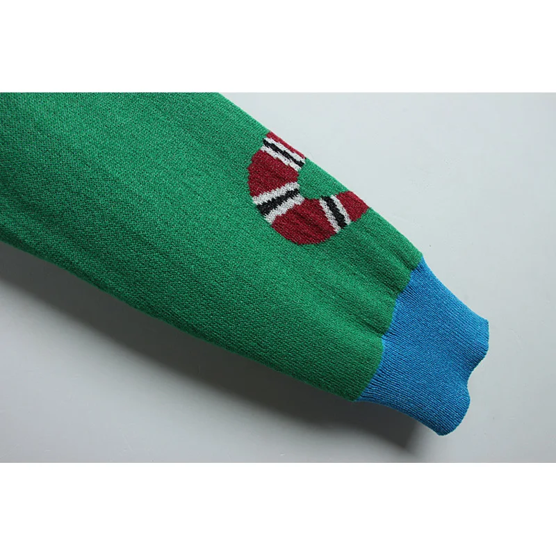 Новинка 2018 весенний вязаный джемпер со змеиным рисунком кота Женский Топ женский