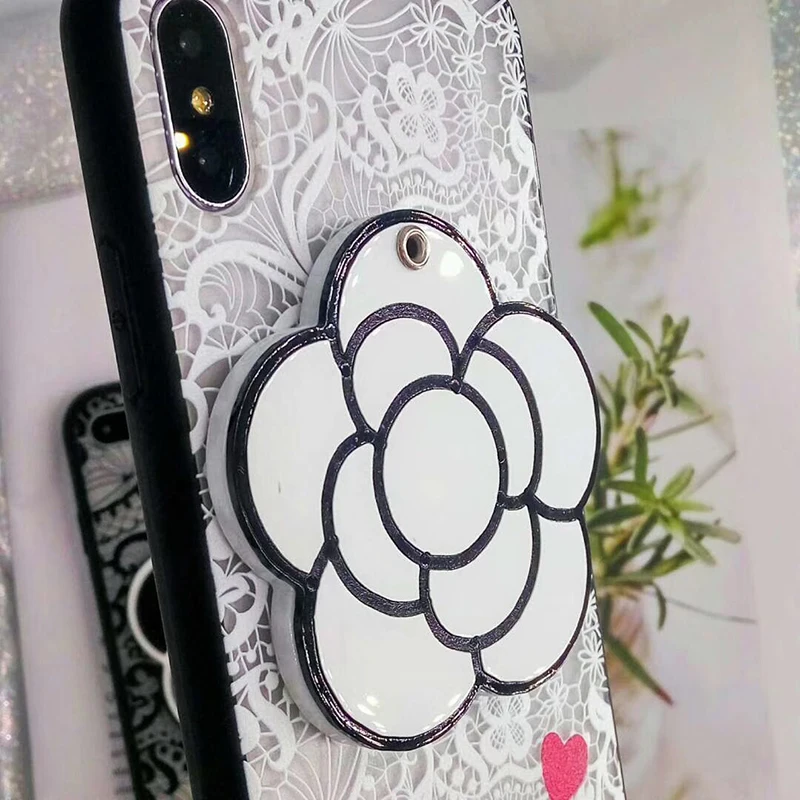 Роскошные Розы зеркало с рисунком чехол для iPhone 8 7 плюс 6 6s случай Кружева Мягкий