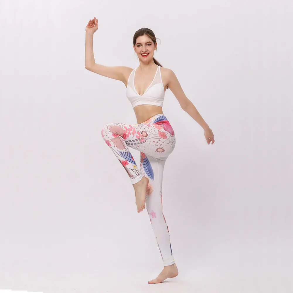 2018 Новое поступление легинсы спортивные женские фитнес с высокой талией