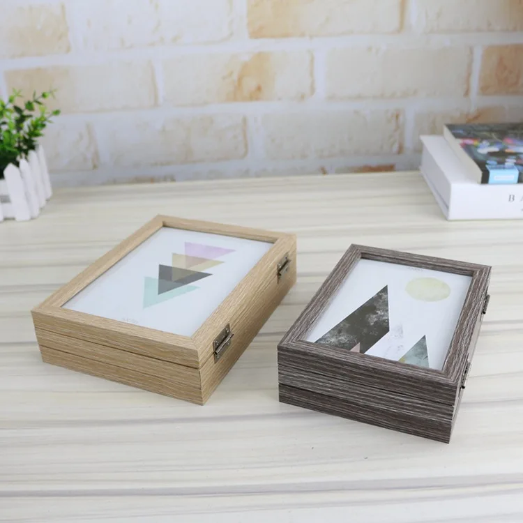 Аксессуары для украшения дома двухсторонняя складная деревянная фоторамка в