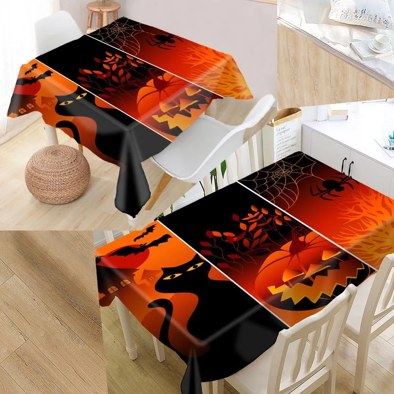 

Custom Halloween Tablecloth Waterproof Oilproof Rectangular Home Wedding Tablecloth Textiles