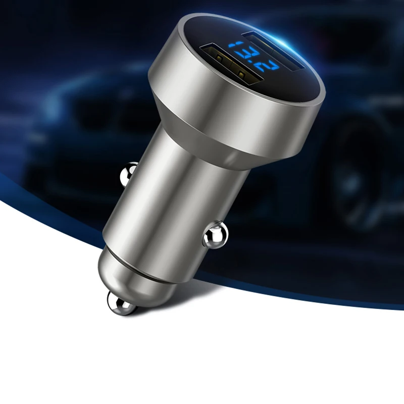 2-портовое многофункциональное автомобильное зарядное устройство 12-24 В с двойным