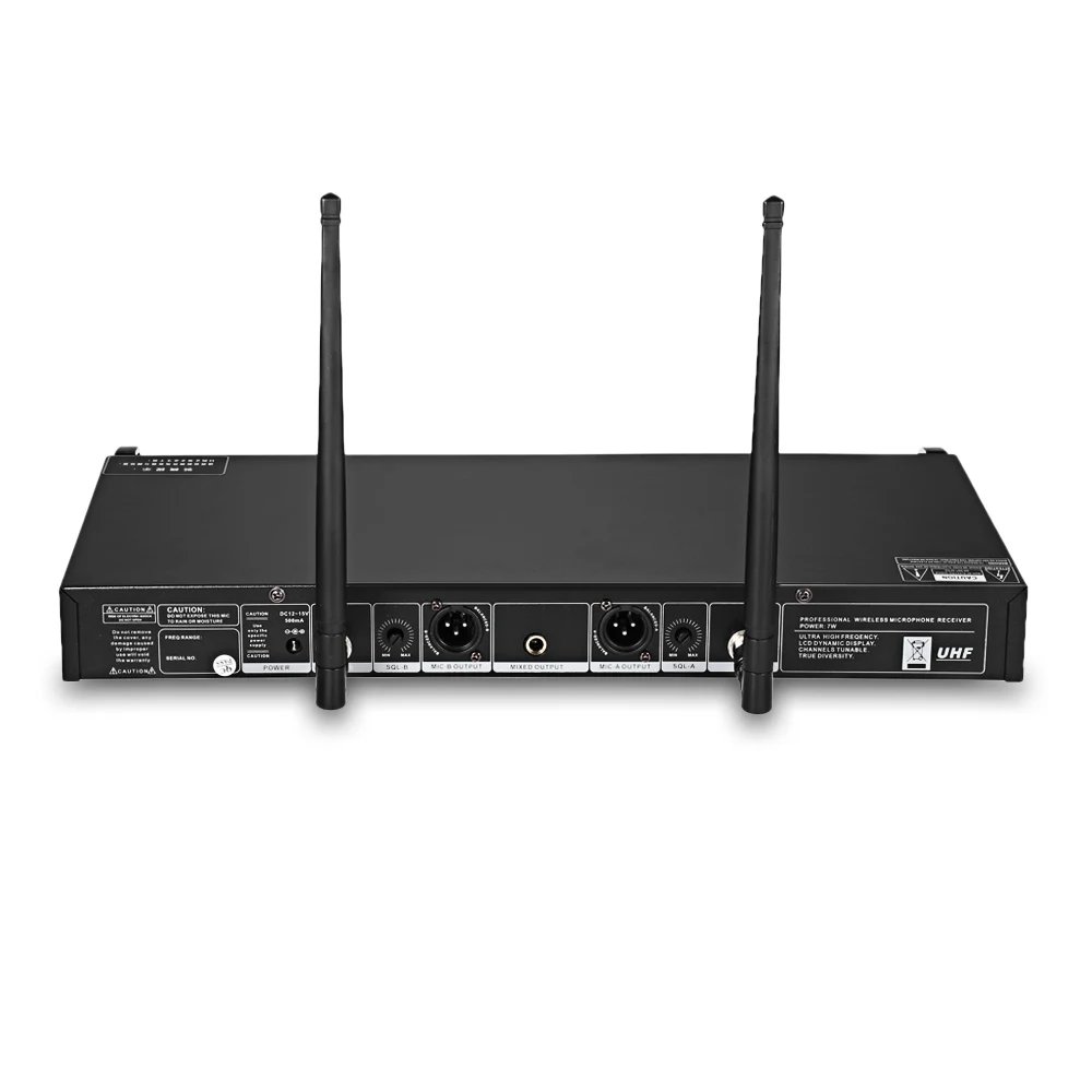 Weisre U-8030 профессиональный двухканальный беспроводной набор для караоке с ультракоротковолновым микрофоном 2 микрофона + 1 приемник + антенна + 1 пара набора для монтажа в стойку