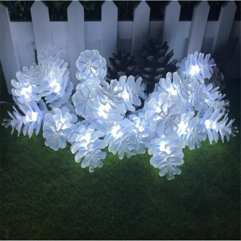 СВЕТОДИОДНАЯ Гирлянда 7 5 м 50 pinecone форма AC220V использование в уличном саду