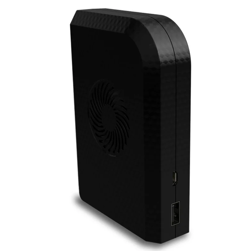 Black with blue FERISING 3 скорости Мини Портативный Ручной USB Перезаряжаемый безлопастный охладитель с вентилятором 6000 мАч Внешний аккумулятор для мобильного телефона - Цвет: Black with blue