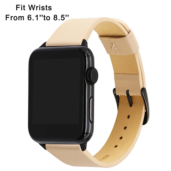 Итальянская натуральная кожа ремешок для часов iWatch Apple Watch Series 5 4 3 2 1 40 мм 42 мм 38 мм ремешок из нержавеющей стали ремень с пряжкой
