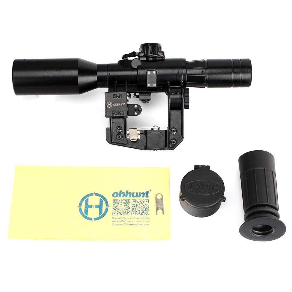 Тактический прицел ohhunt 6X42D с красной подсветкой SVD AK для винтовки POS 1 стеклярусом