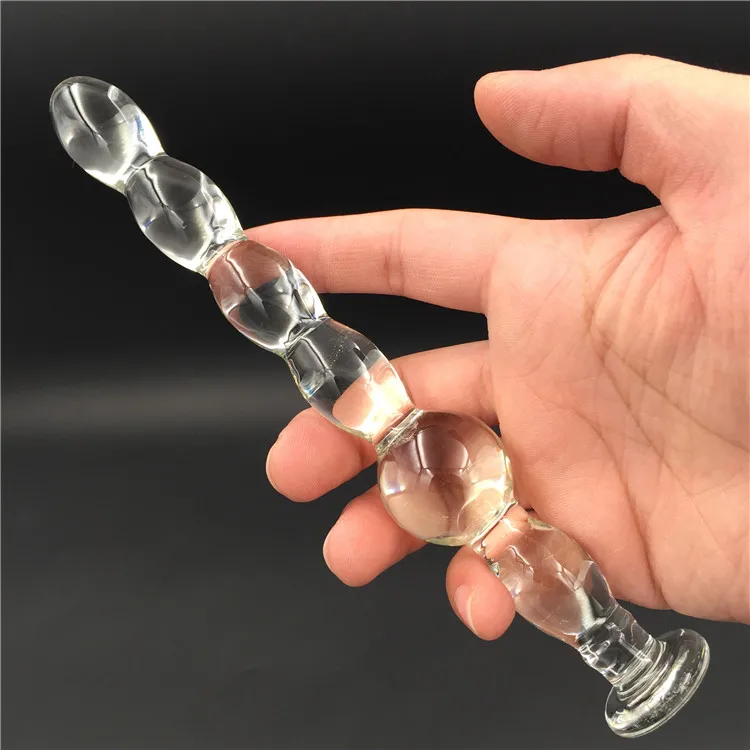 Transparent crystal glass Anal butt plug simulation penis Sex toy Adult products for women men male masturbation | Красота и здоровье