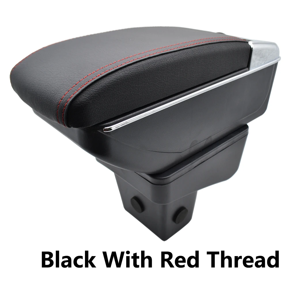 Red Thread Ящик для хранения для Suzuki Vitara- подлокотник пепельница двухслойный подлокотник черный кожаный двойной автомобильный Стайлинг - Название цвета: Red Thread