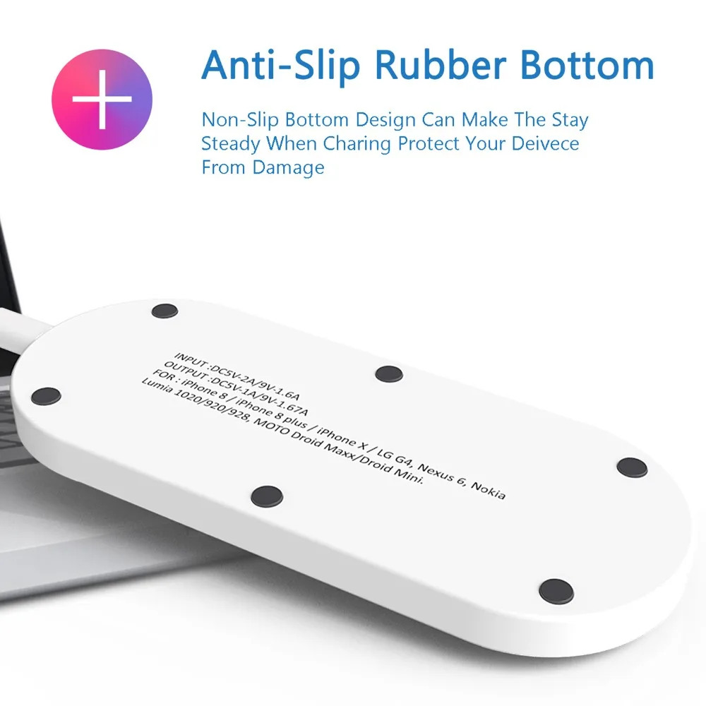 Беспроводное зарядное устройство EtopLink для быстрой зарядки iPhone X 8 8plus iWatch 3 2 QI Sumsang
