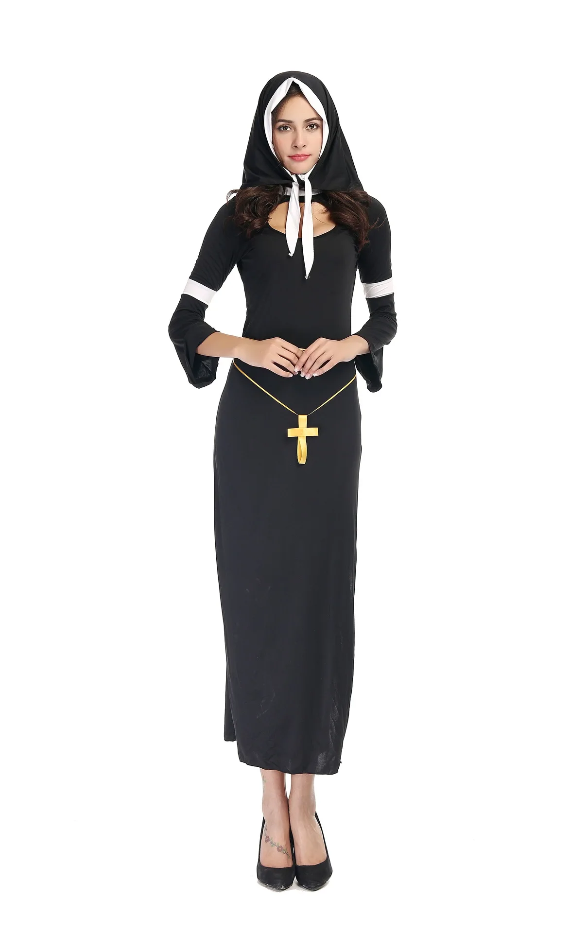 Бесплатная доставка Новый бренд вечерние показать сексуальный костюм монахини