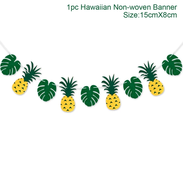 pineapple banner Гавайские Вечерние Декорации в виде фламинго Aloha Luau, летние тропические вечерние принадлежности в виде пальмовых листьев ананаса, Гавайские вечерние свадебные декорации на день рождения - Цвет: pineapple banner