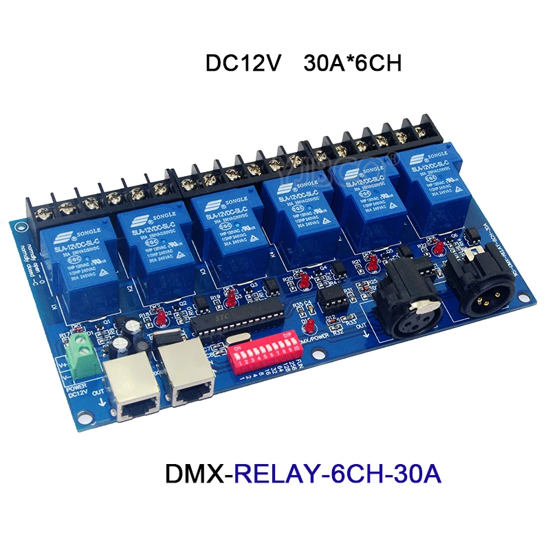 Релейный переключатель dmx512 контроллер с XRL RJ45 для светильник лампы 12 В