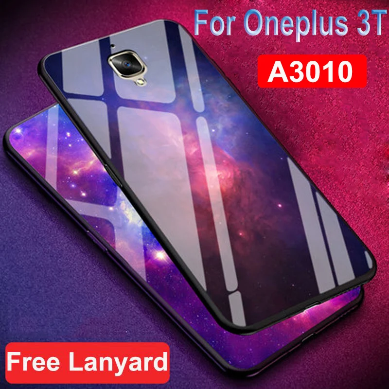 Чехол для телефона из закаленного стекла Starry sky Oneplus 3 T Мягкий бампер ТПУ защитный