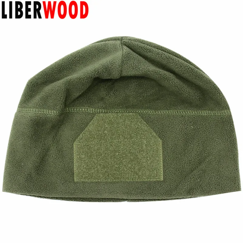LIBERWOOD тактическая шапка OD зеленые часы флисовая головной убор с петлей на липучке