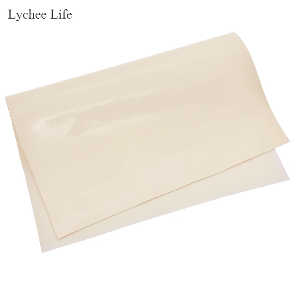Rice white Lychee Life Сделай Сам Простой PU искусственная кожа ткань для ручного шитья украшения одежды ремесло аксессуары - Цвет: Rice white
