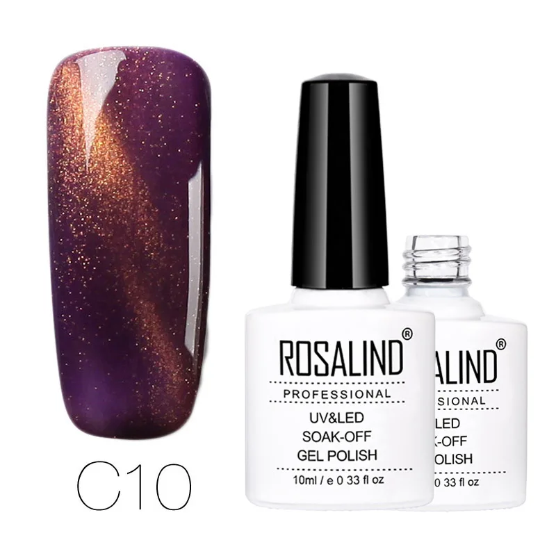 C10 ROSALIND гель 1S 3D кошачий глаз Гель-лак для ногтей магнитный эффект цветной гель для ногтей впитывающий лак УФ-гель для ногтей - Цвет: C10