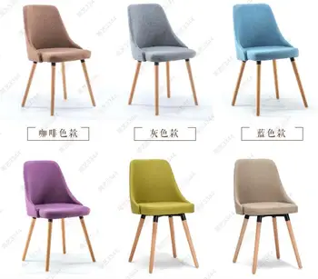 2 PCS free shipping eat chair of solid wood chair. Contemporary and contracted recreational chair. Fabric chairs.