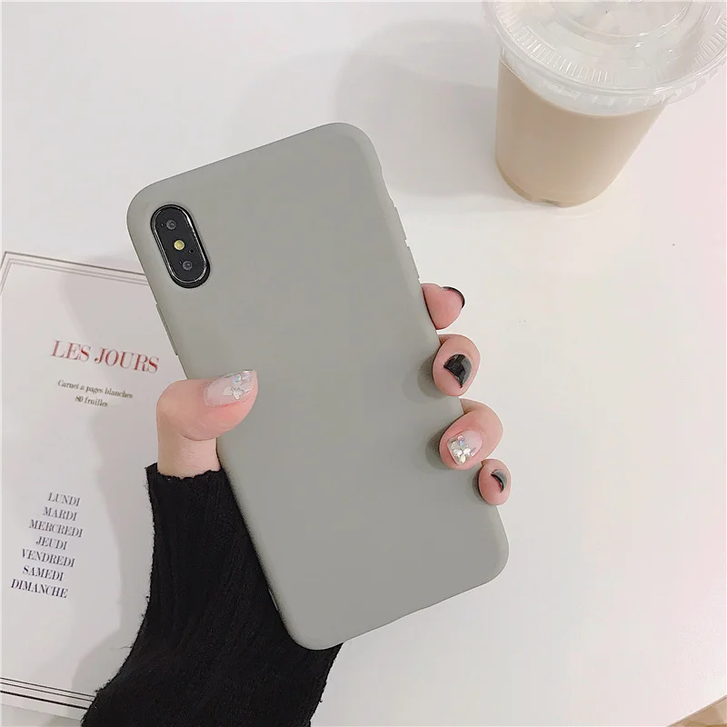 Ультратонкий простой чехол 11 Pro для iphone xs max x xr Силиконовые Мягкие Матовые чехлы