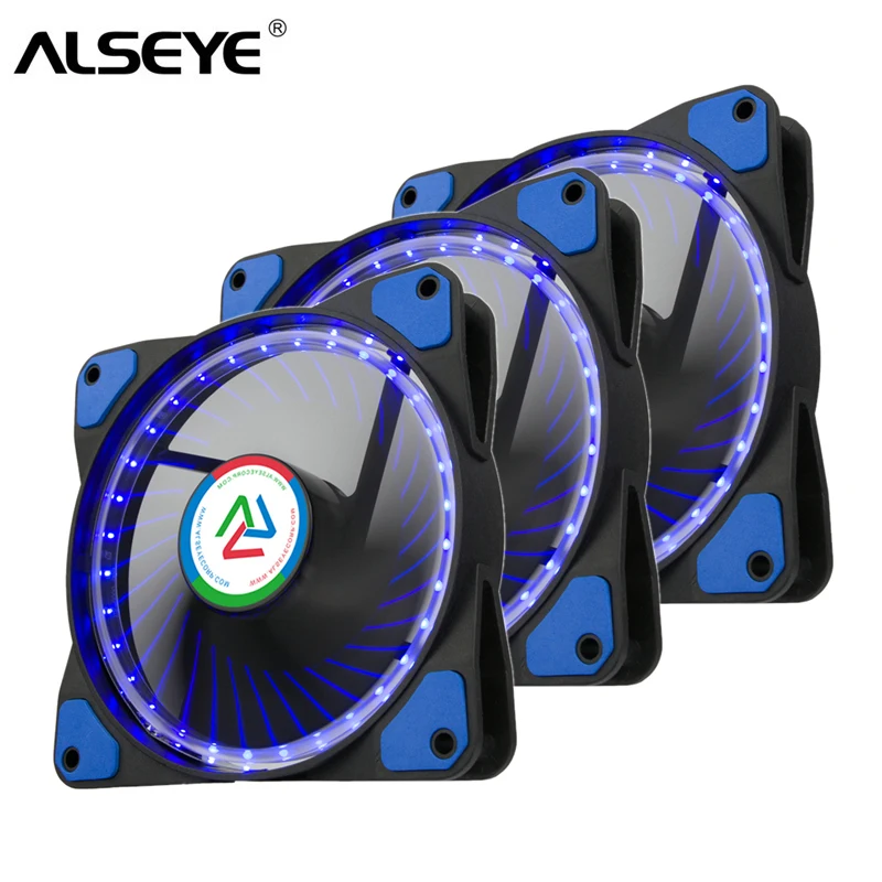 Система охлаждения для корпуса ALSEYE 120 мм Bule & Red White LED 3 Fan Pack светодиодный кулер