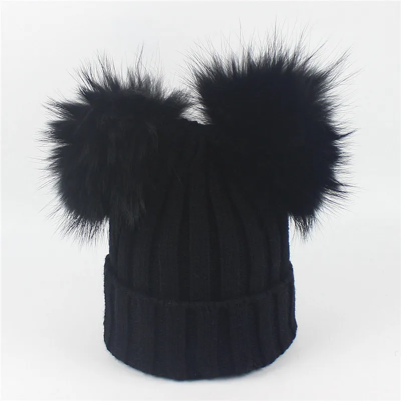 

winter hat for girls baby decoration 2021 new fashion street wear children cap knitting warm winter dress for russia kids